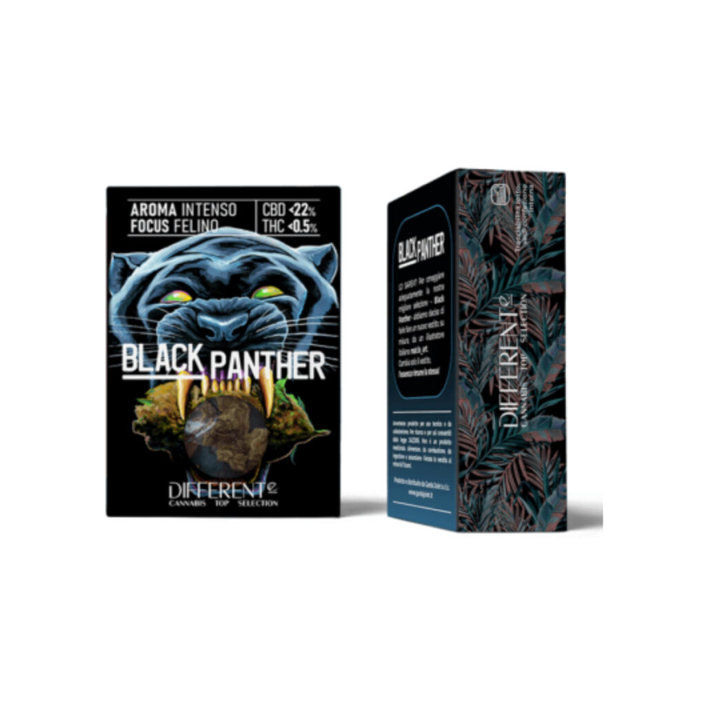 Cannabis light sativa Legale Black Panther 24% CBD - il Farro